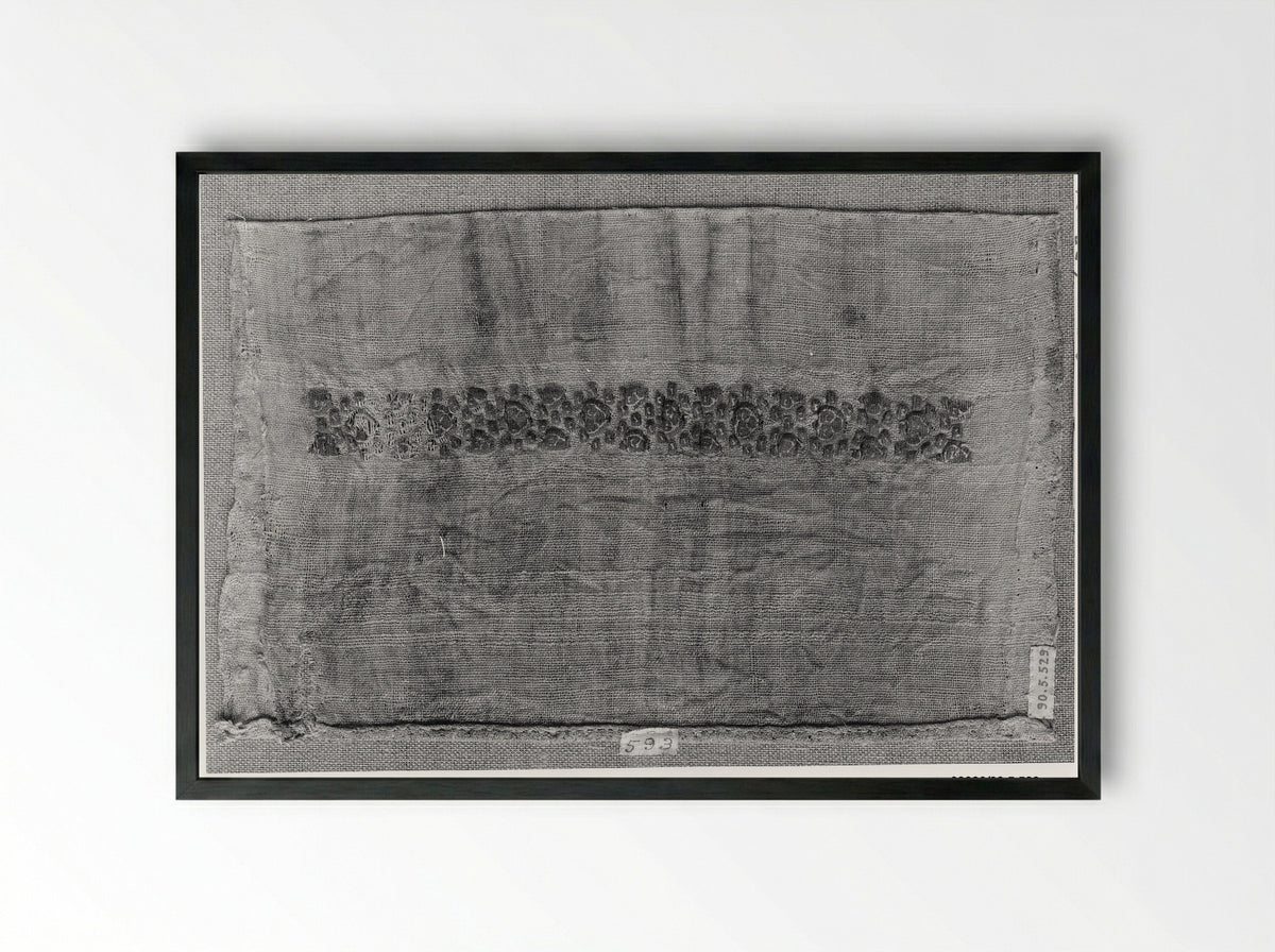 Untitled (Textile Fragment, Linen) - Fine Art Print - Framed Print Black
