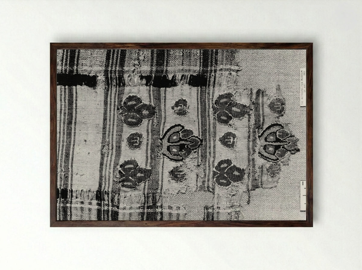 Untitled (Textile Fragment, Linen) - Fine Art Print - Framed Print Dark Wood