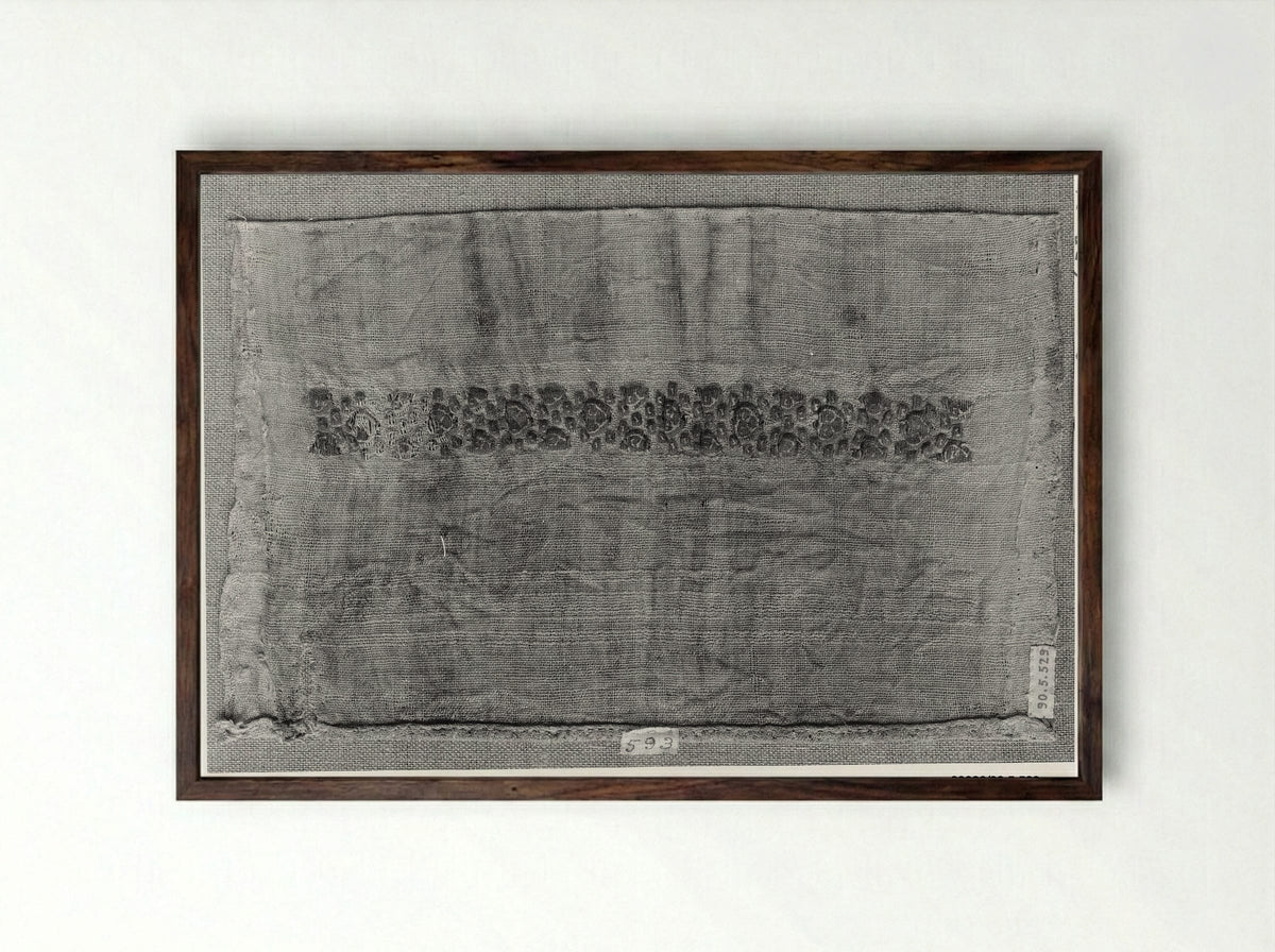 Untitled (Textile Fragment, Linen) - Fine Art Print - Framed Print Dark Wood