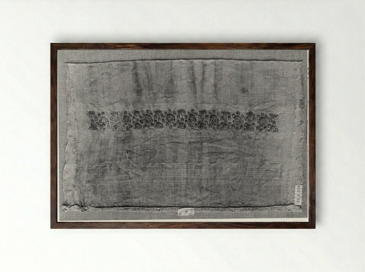 Untitled (Textile Fragment, Linen) - Fine Art Print - Framed Print Dark Wood