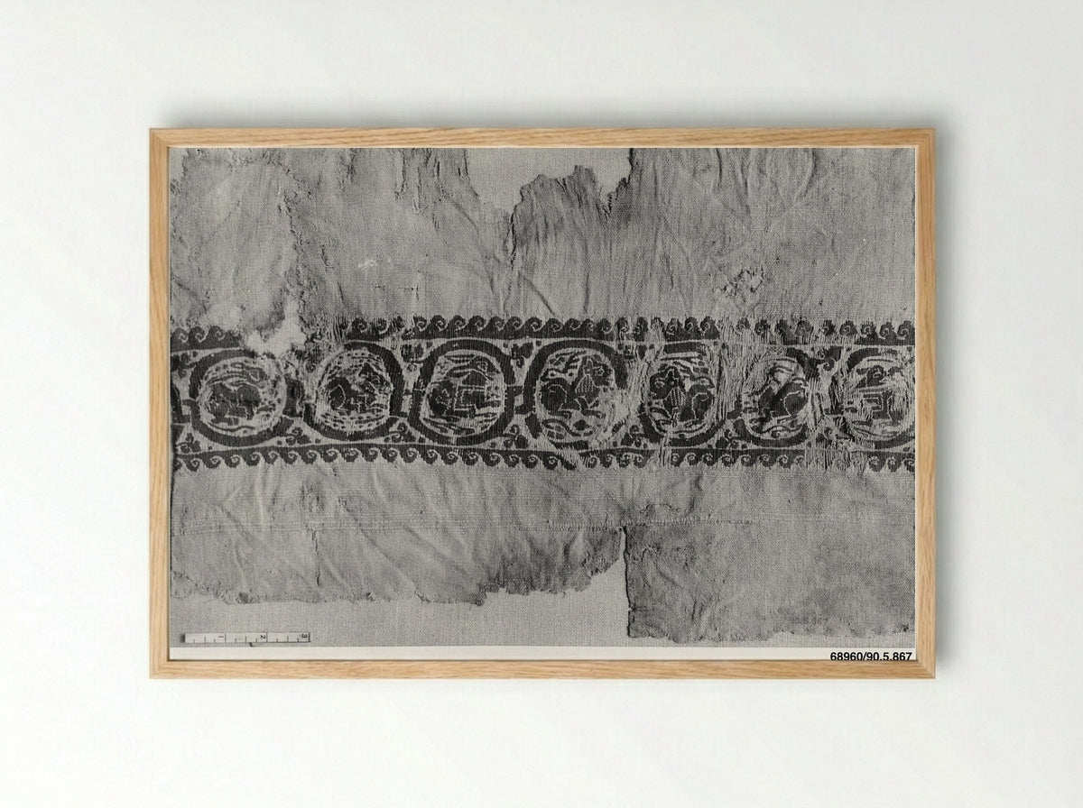 Untitled (Textile Fragment, Linen) - Fine Art Print - Framed Print Wood