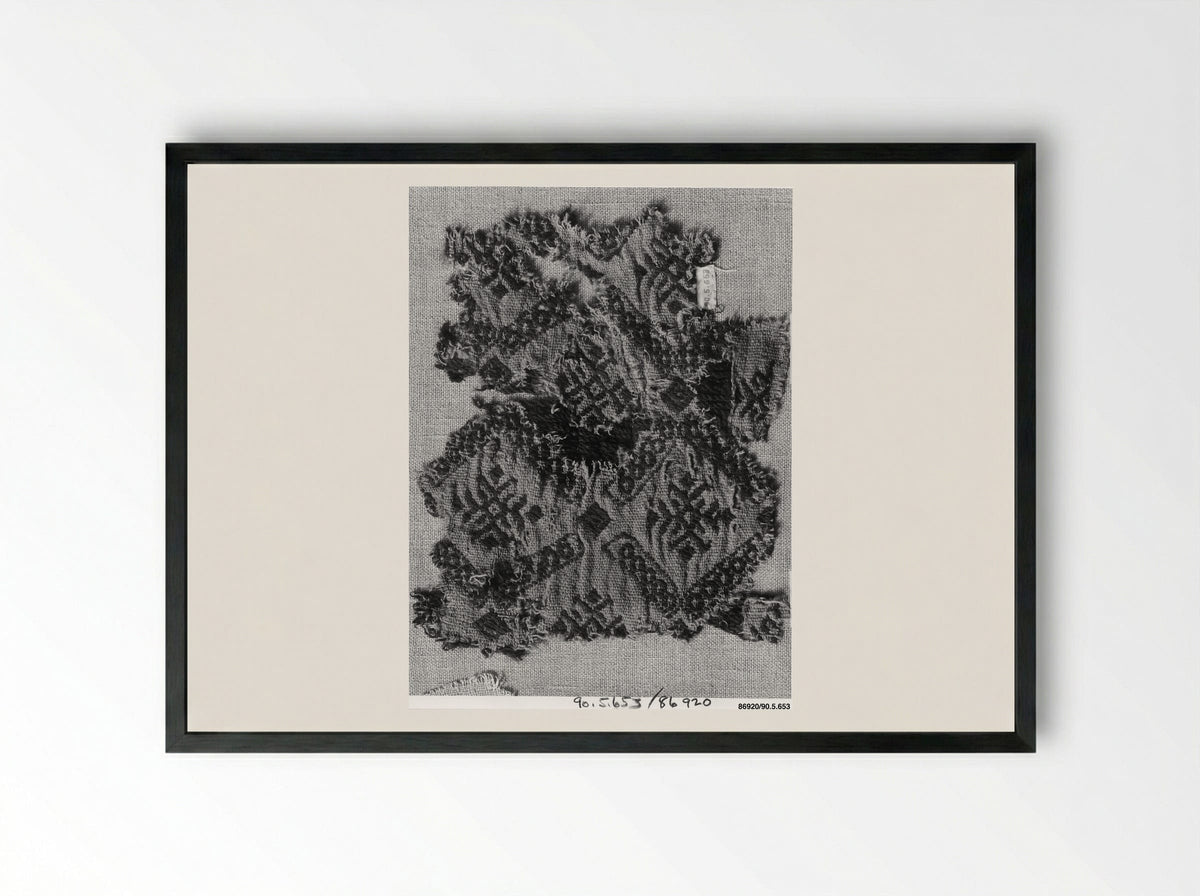 Untitled (Textile Fragment, Woven Silk) - Fine Art Print - Framed Print Black