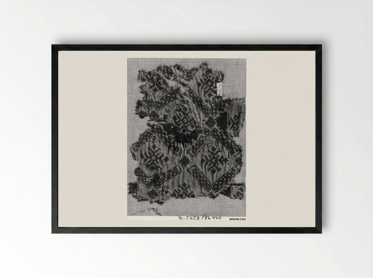 Untitled (Textile Fragment, Woven Silk) - Fine Art Print - Framed Print Black