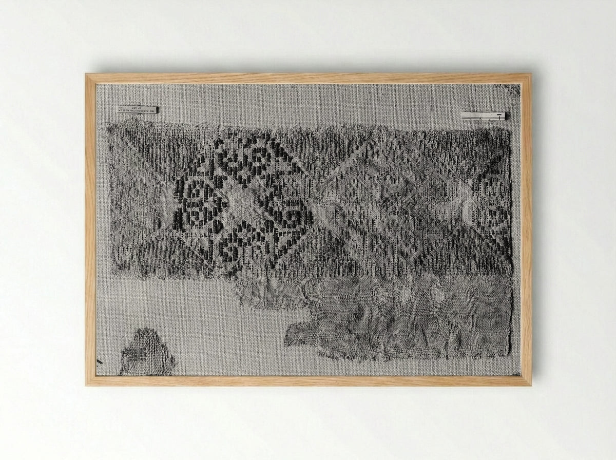 Untitled (Textile Fragment, Woven Silk) - Fine Art Print - Framed Print Wood