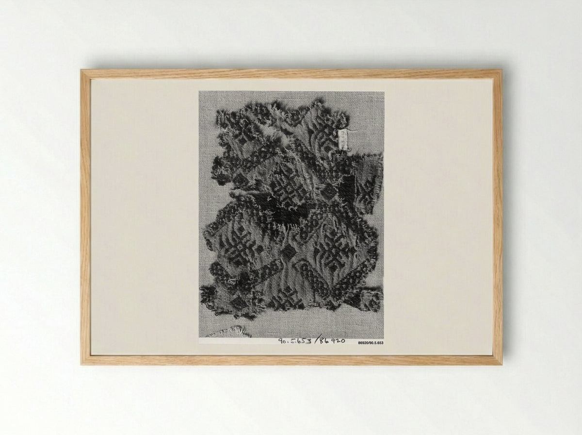 Untitled (Textile Fragment, Woven Silk) - Fine Art Print - Framed Print Wood