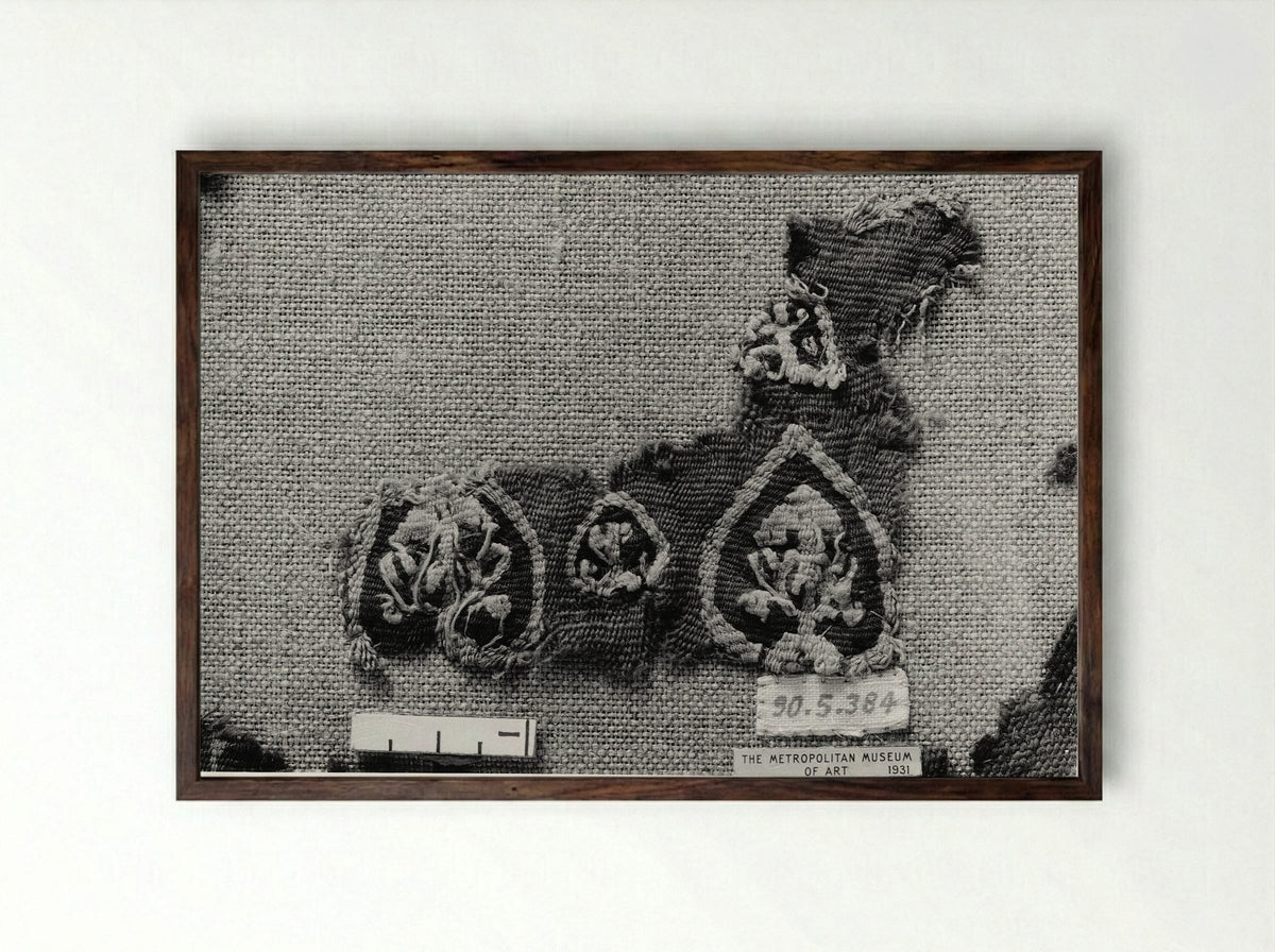 Untitled (Textile Fragment) - Fine Art Print - Framed Print Dark Wood