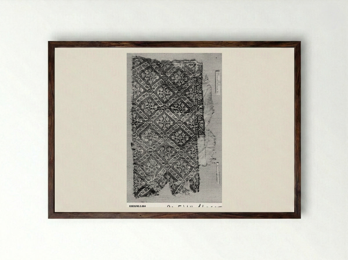 Untitled (Textile Fragment) - Fine Art Print - Framed Print Dark Wood