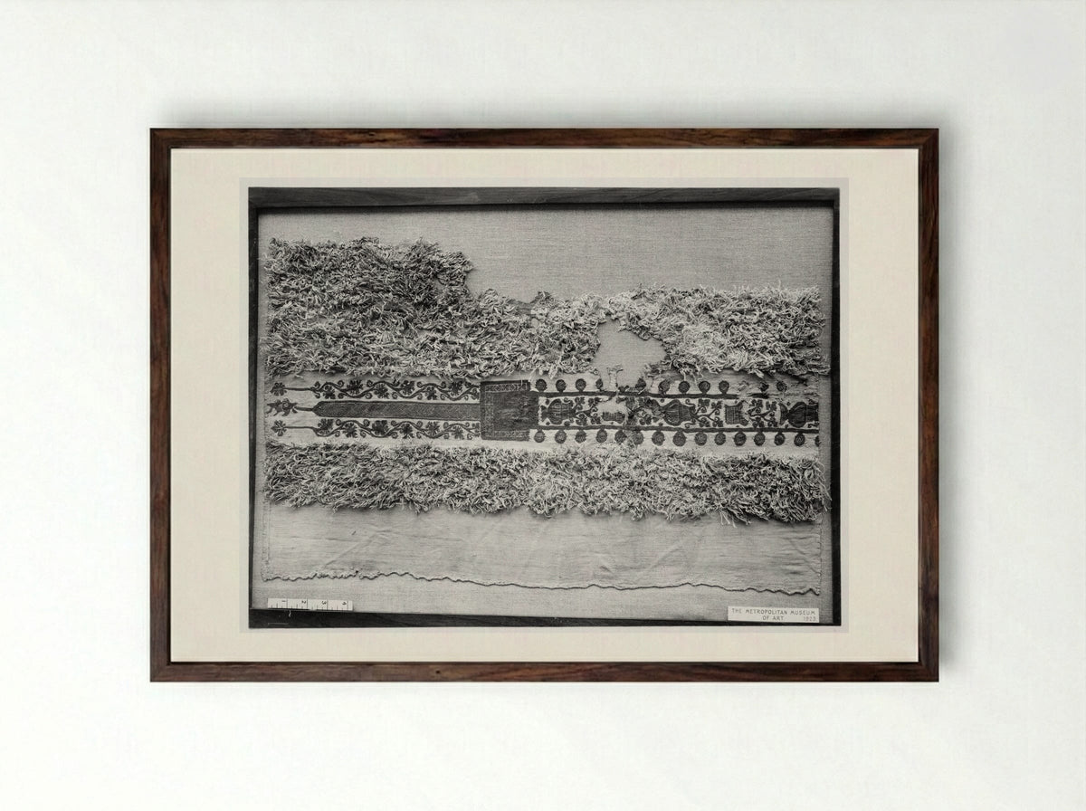 Untitled (Textile Fragment) - Fine Art Print - Framed Print Dark Wood