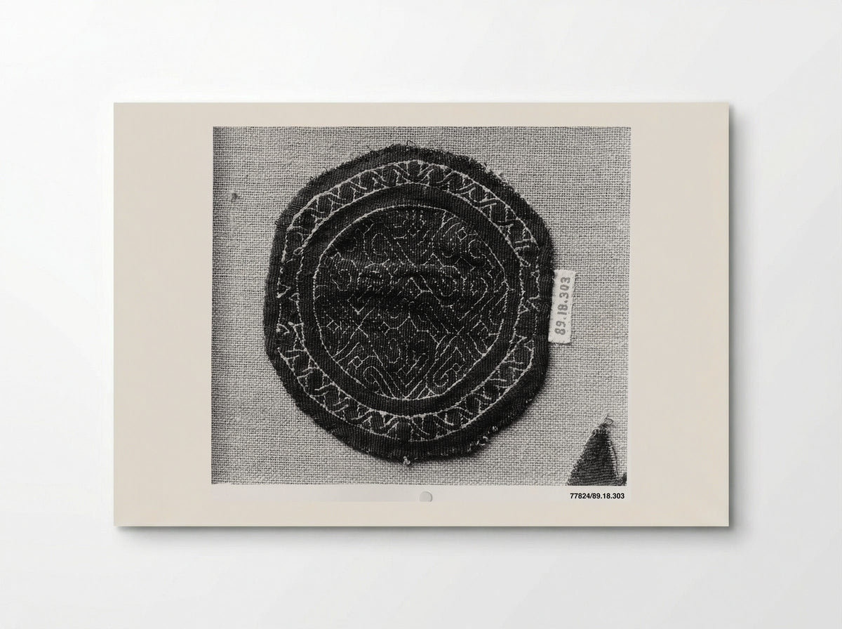 Untitled (Textile Fragment with Geometric Border) - Fine Art Print - Poster