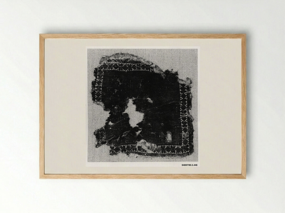 Untitled (Textile Fragment with Geometric Motifs) - Fine Art Print - Framed Print Wood