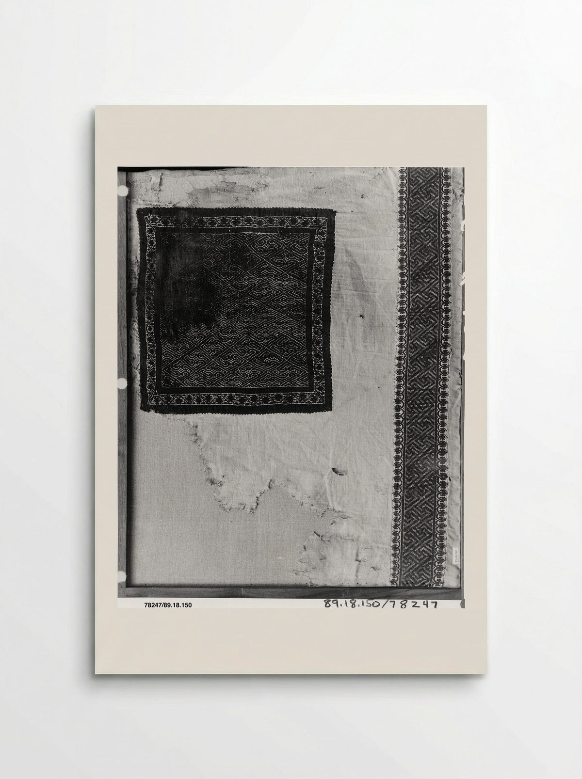 Untitled (Textile Fragment with Geometric Pattern) - Fine Art Print - Poster