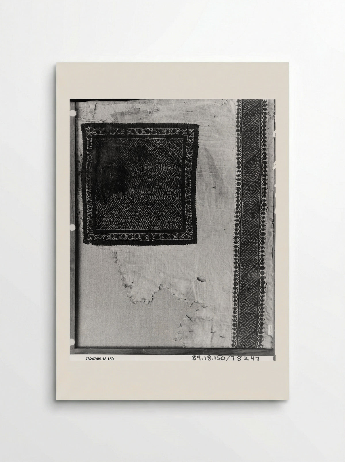 Untitled (Textile Fragment with Geometric Pattern) - Fine Art Print - Poster