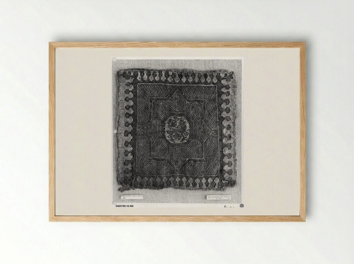 Untitled (Textile Fragment with Heart Motif) - Fine Art Print - Framed Print Wood