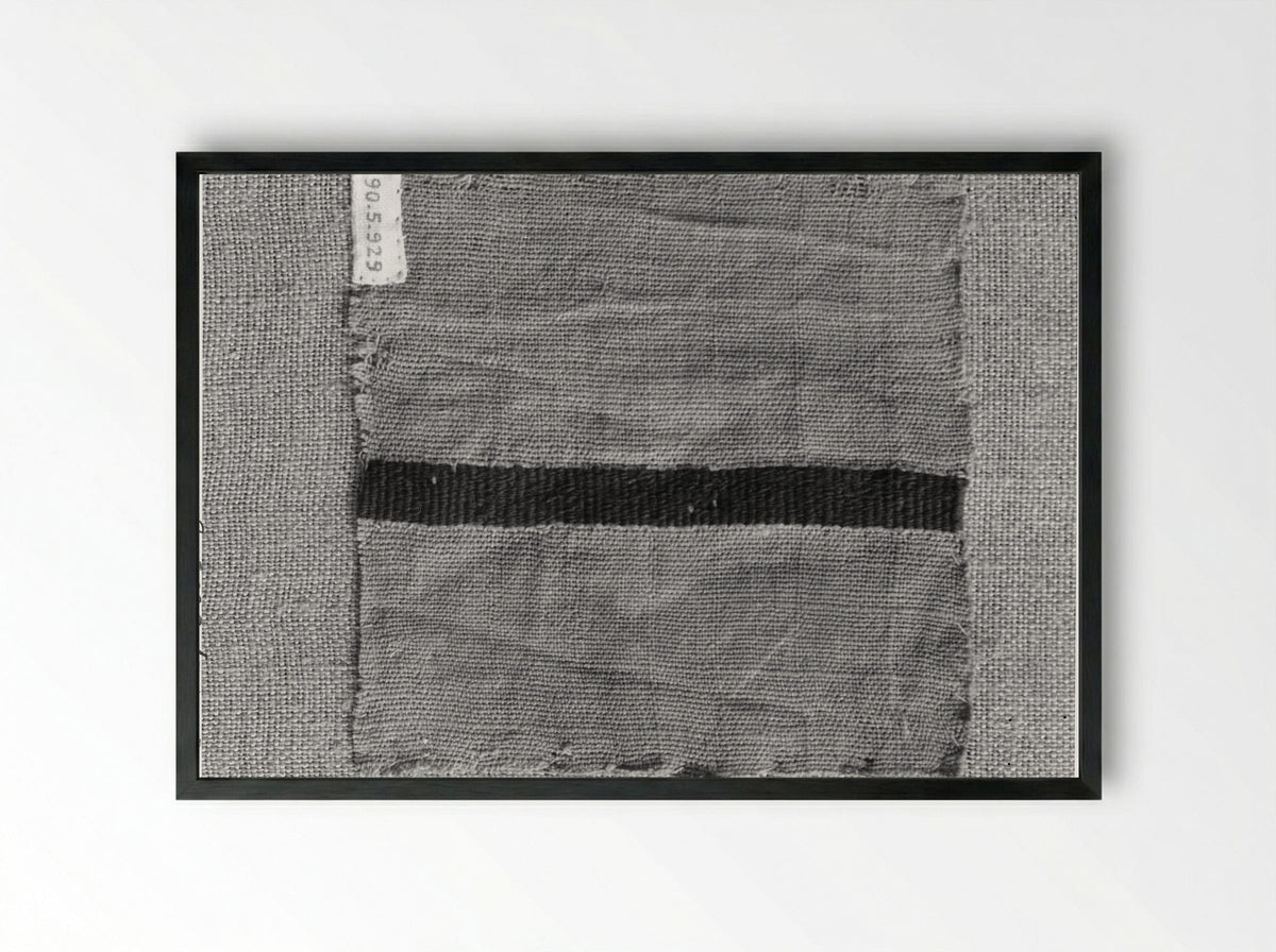 Untitled (Textile Fragment with Leaf Motifs) - Fine Art Print - Framed Print Black