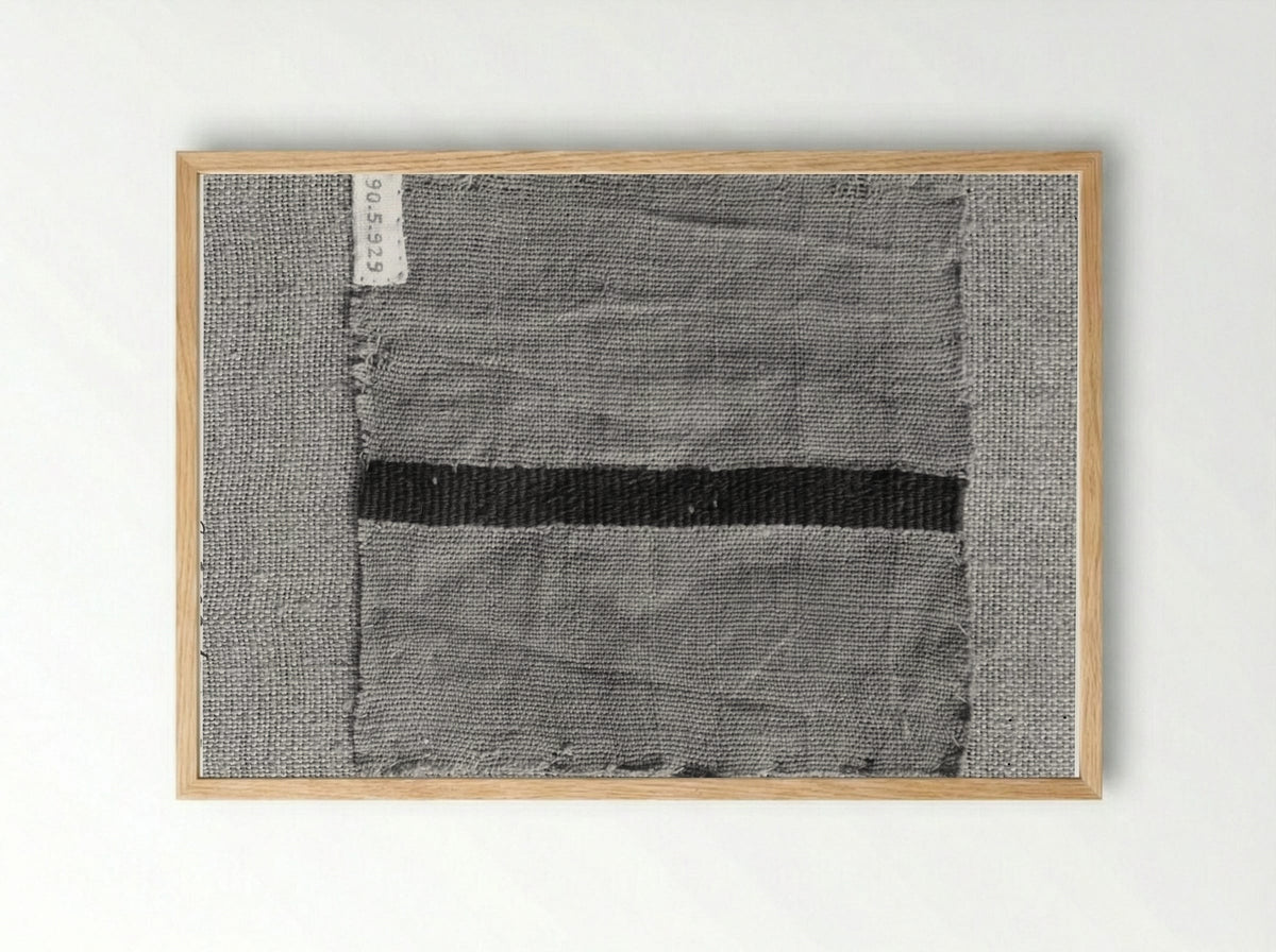 Untitled (Textile Fragment with Leaf Motifs) - Fine Art Print - Framed Print Wood