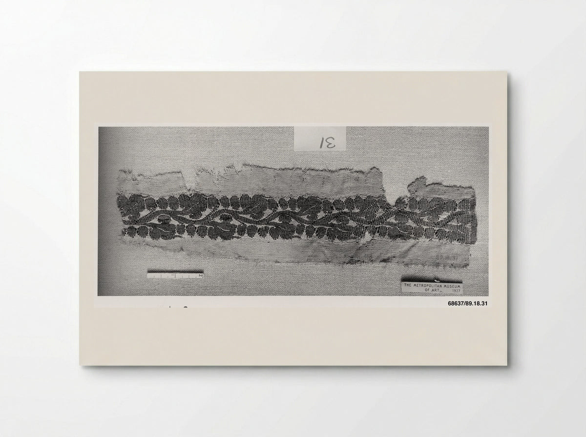 Untitled (Textile Fragment with Peacocks and Wreath) - Fine Art Print - Poster