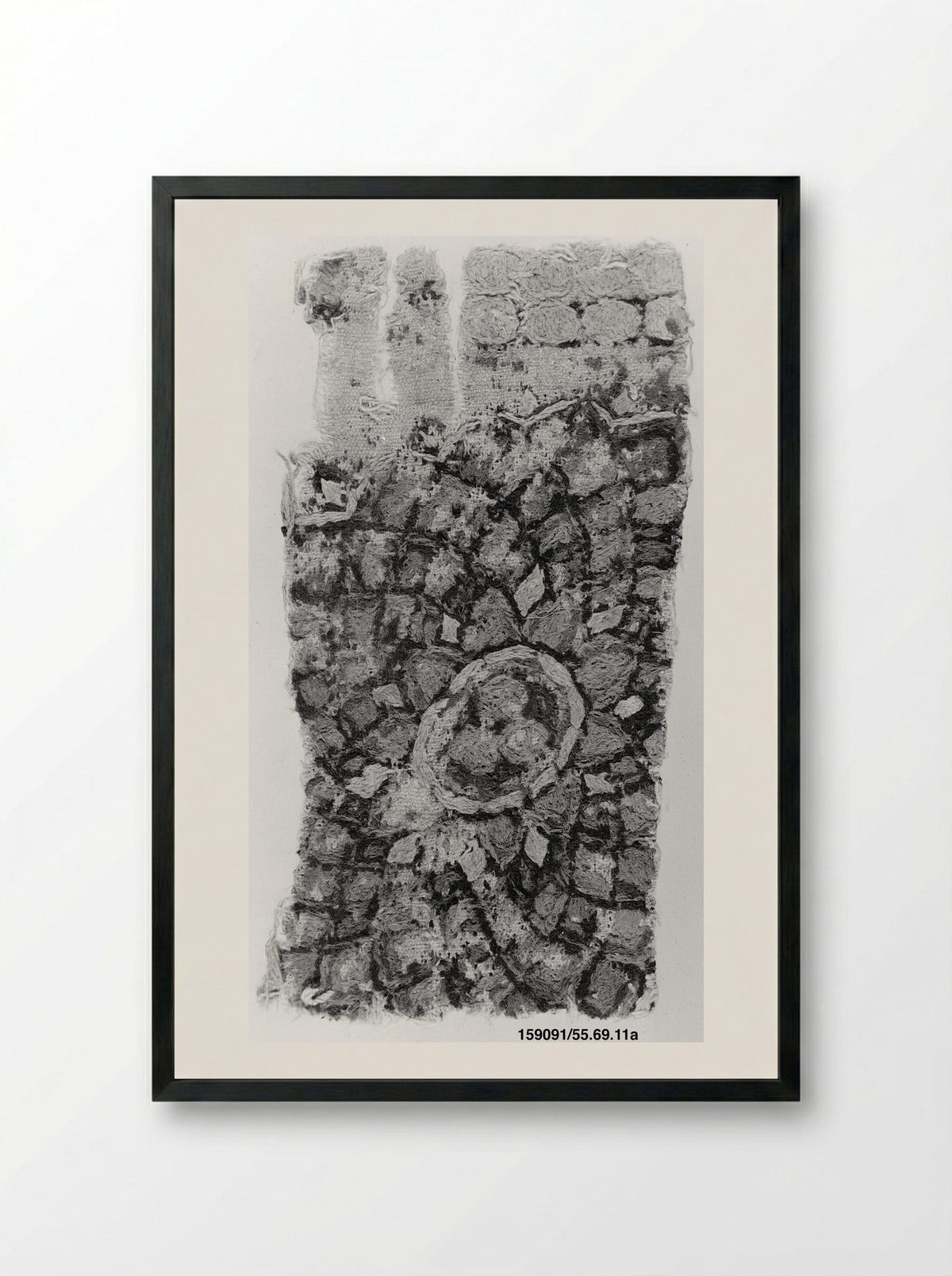 Untitled (Textile Fragments, Woven Silk) - Fine Art Print - Framed Print Black