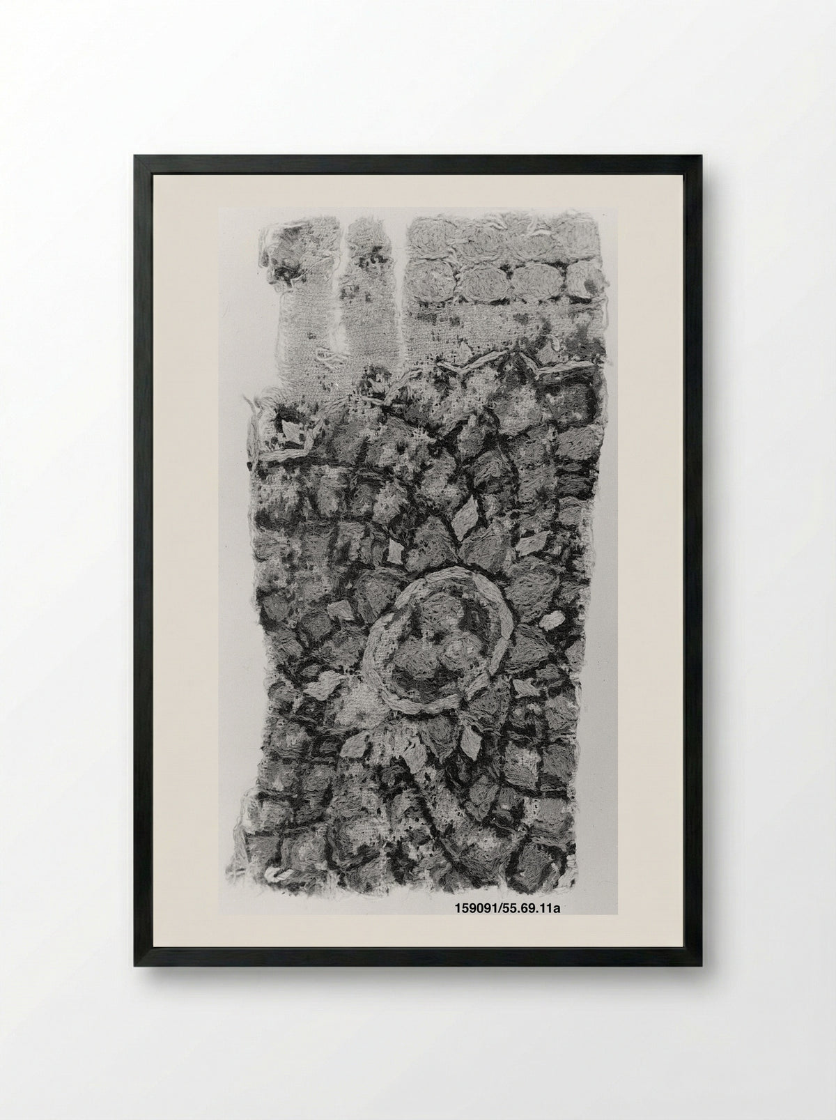 Untitled (Textile Fragments, Woven Silk) - Fine Art Print - Framed Print Black