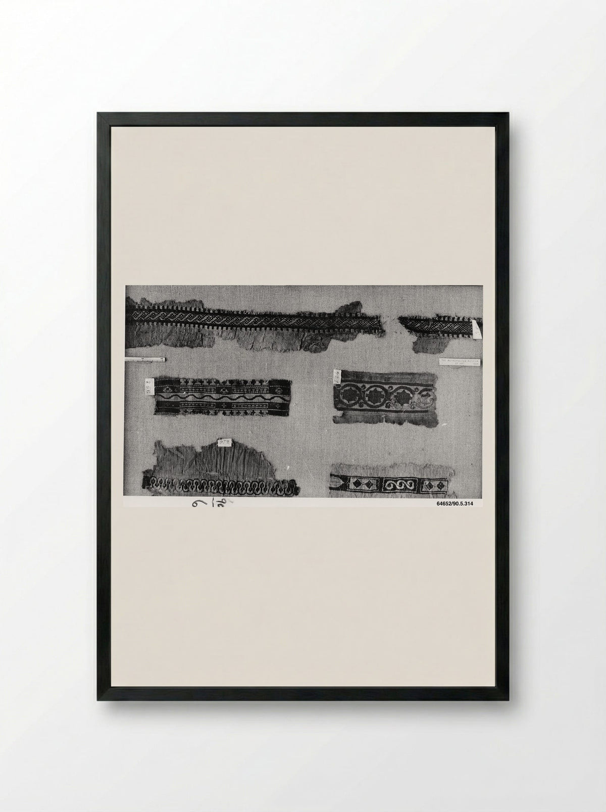 Untitled (Textile Fragments, Woven Silk) - Fine Art Print - Framed Print Black