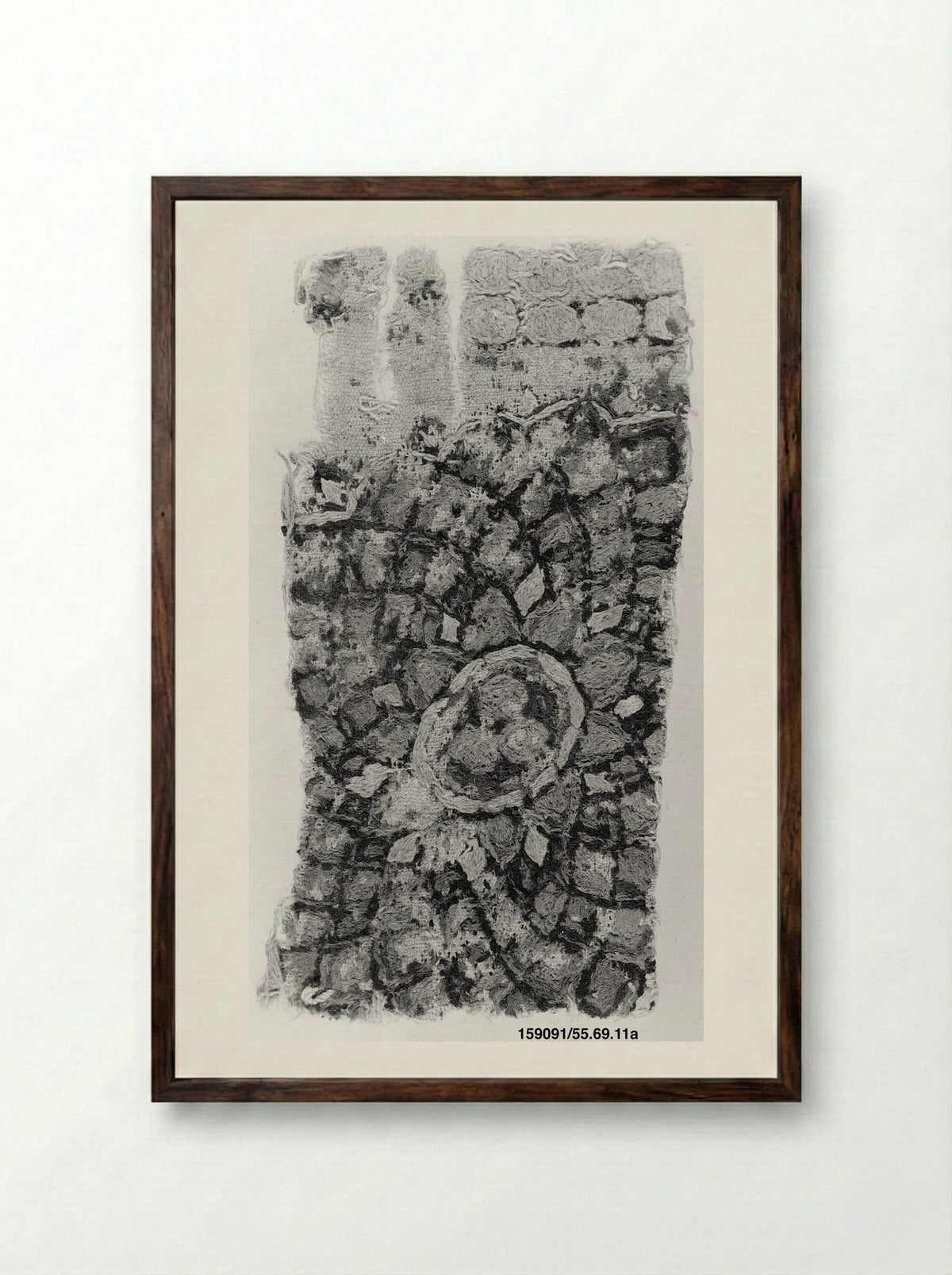 Untitled (Textile Fragments, Woven Silk) - Fine Art Print - Framed Print Dark Wood