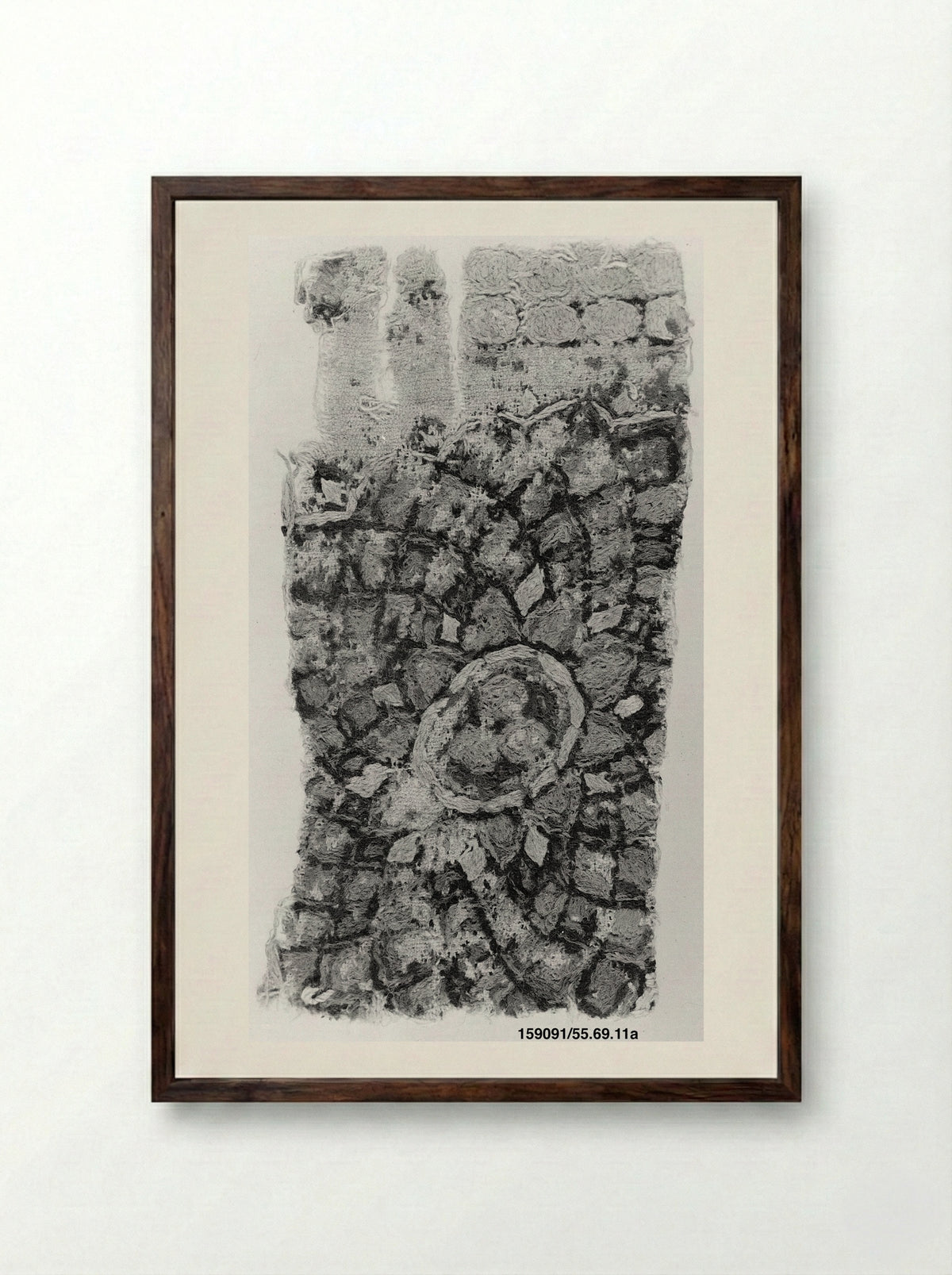 Untitled (Textile Fragments, Woven Silk) - Fine Art Print - Framed Print Dark Wood