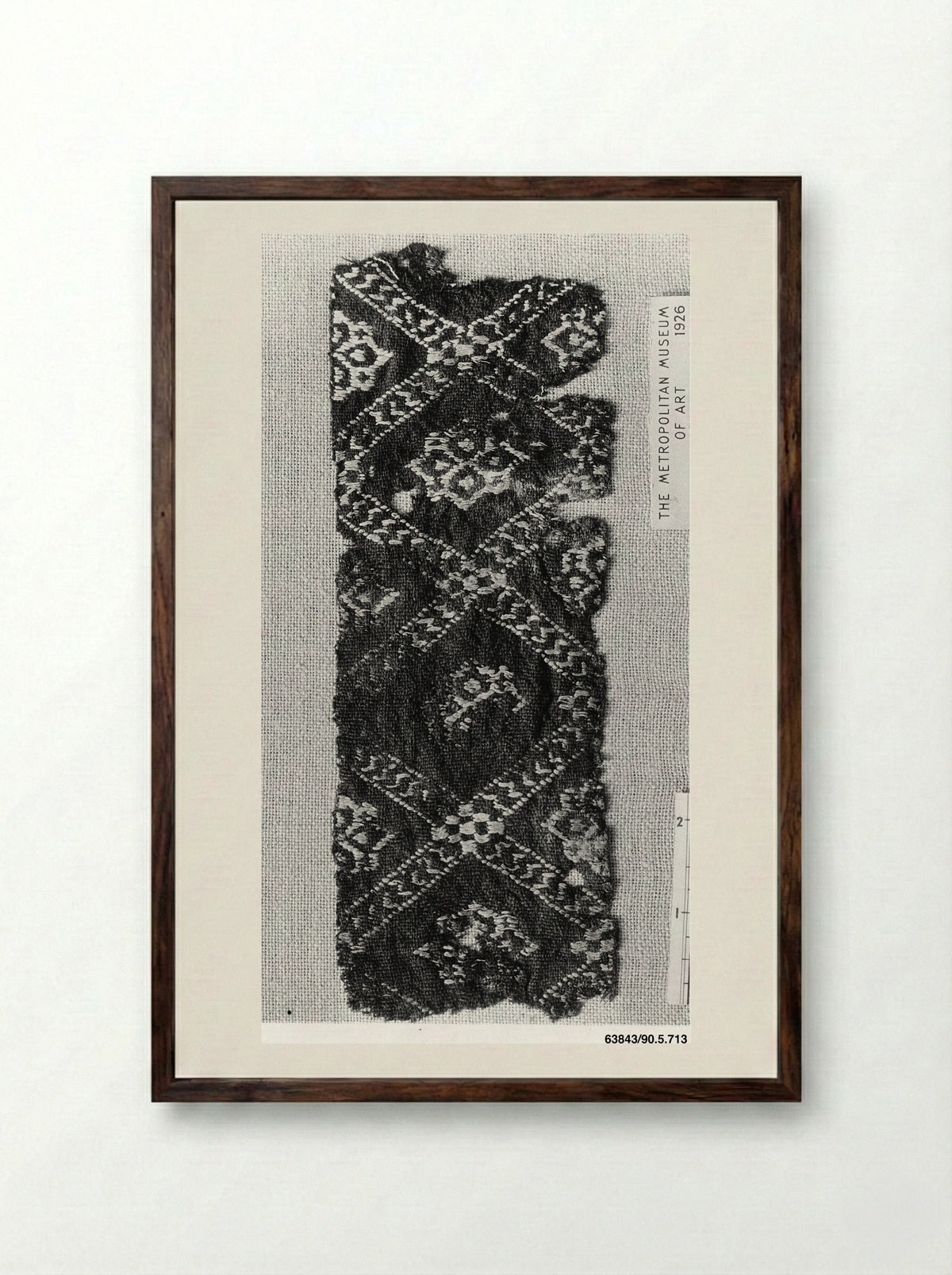 Untitled (Textile Fragments, Woven Silk) - Fine Art Print - Framed Print Dark Wood
