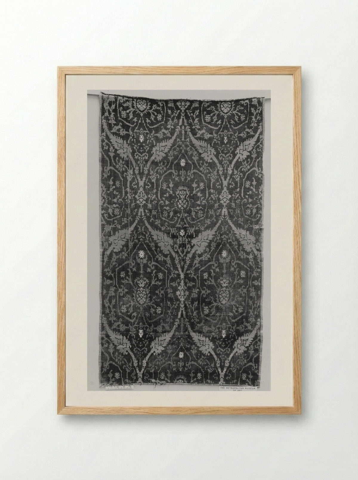 Untitled (Textile Panel with Ogee Pattern) - Fine Art Print - Framed Print Wood