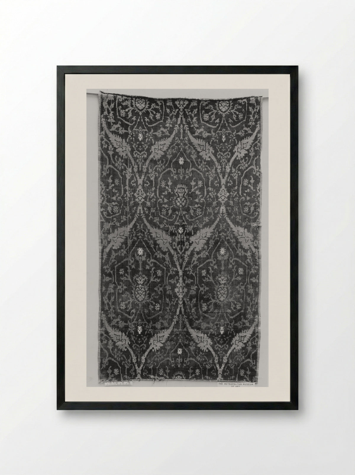 Untitled (Textile Panel with Ogival Pattern) - Fine Art Print - Framed Print Black