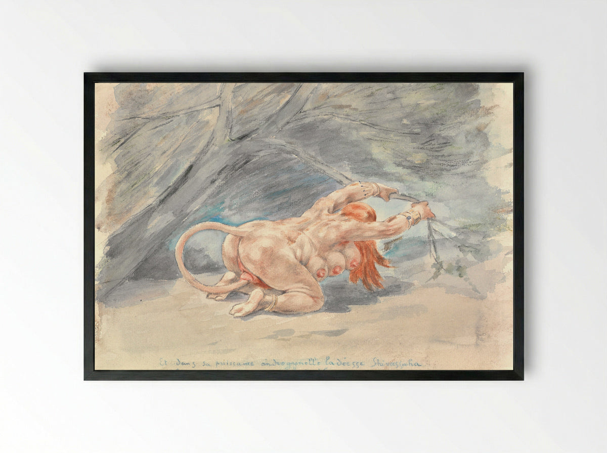 Untitled (The Goddess Shivasjaha) - Félicien Rops - Framed Print Black
