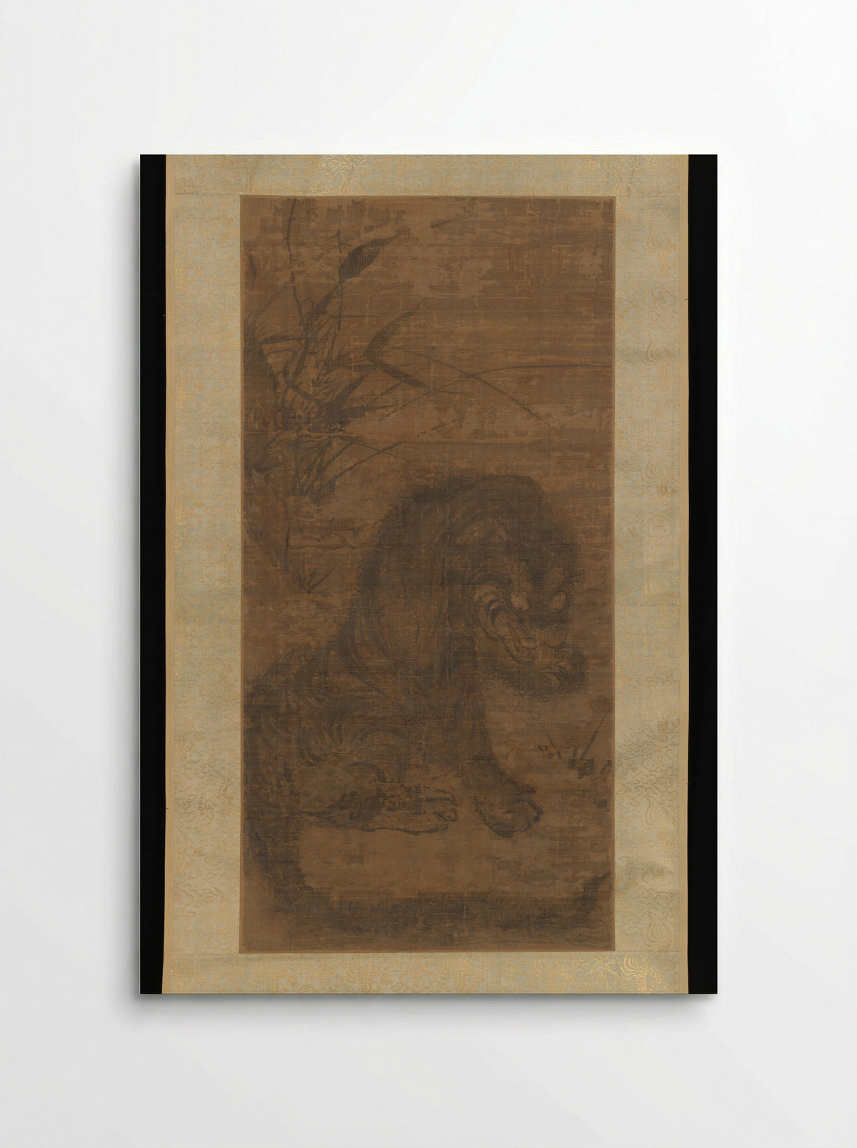 Untitled (Tiger in Bamboo, Ink on Silk) - Fine Art Print - Poster