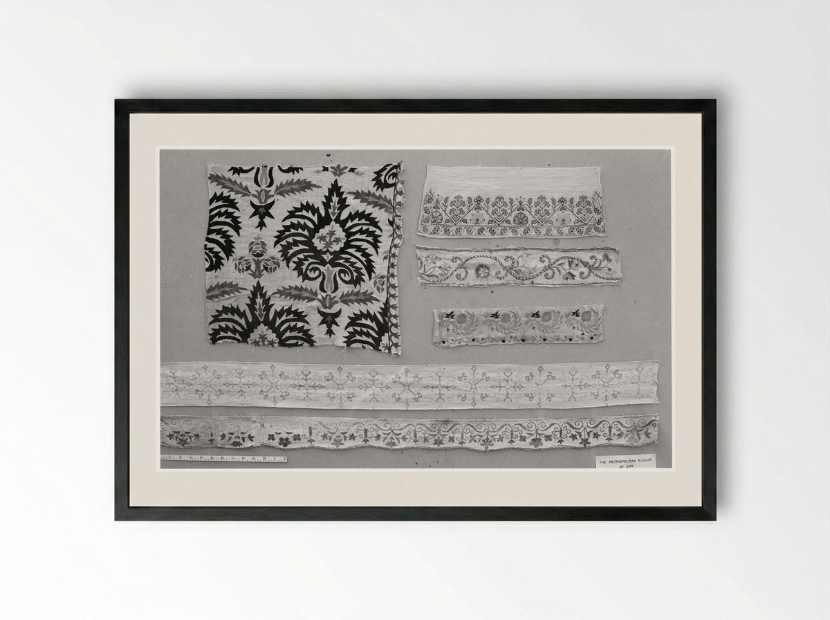 Untitled (Towel Ends, Textile Fragments) - Fine Art Print - Framed Print Black