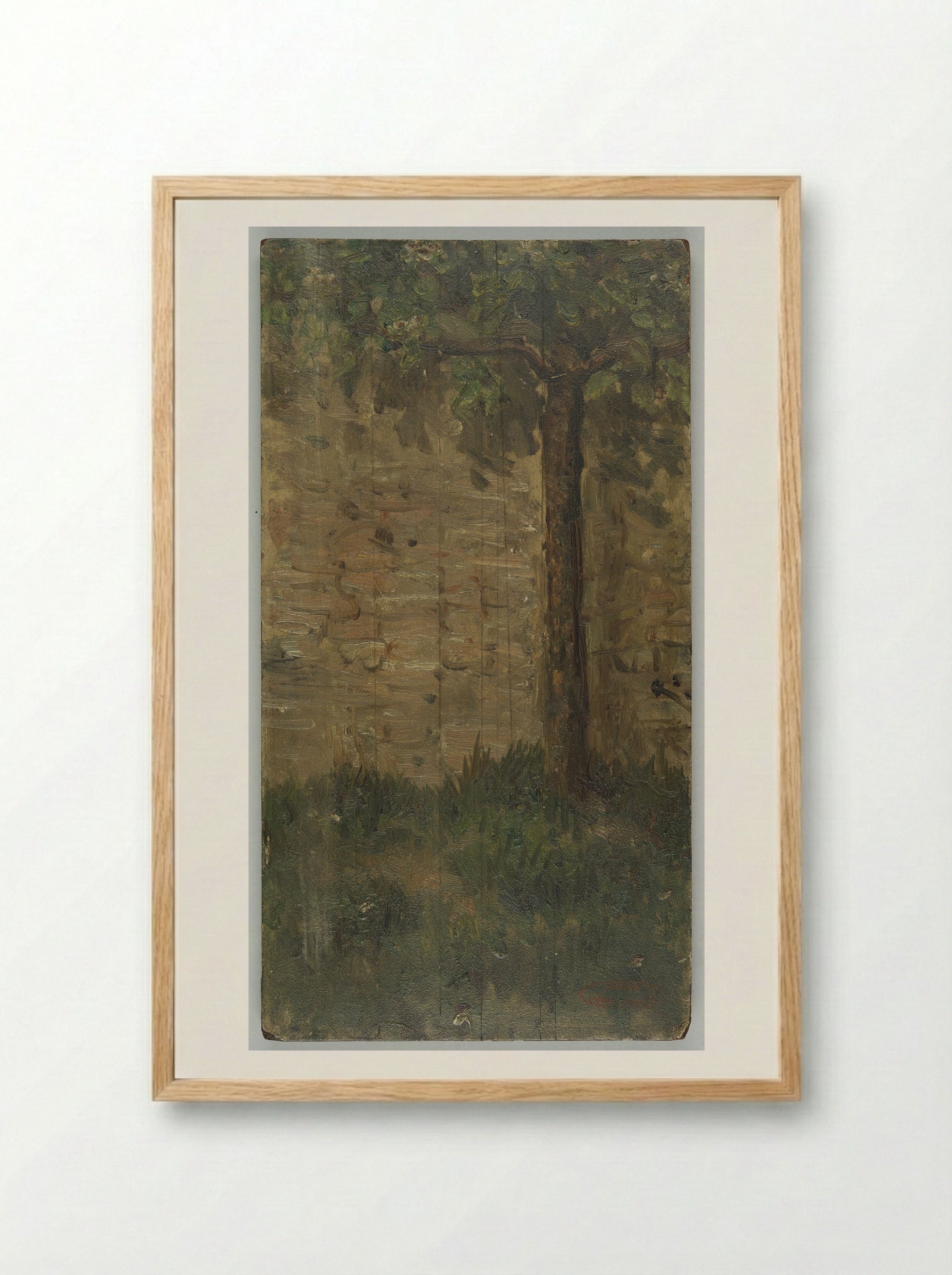 Untitled (Tree Against a Wall) - Jozef Israëls - Framed Print Wood