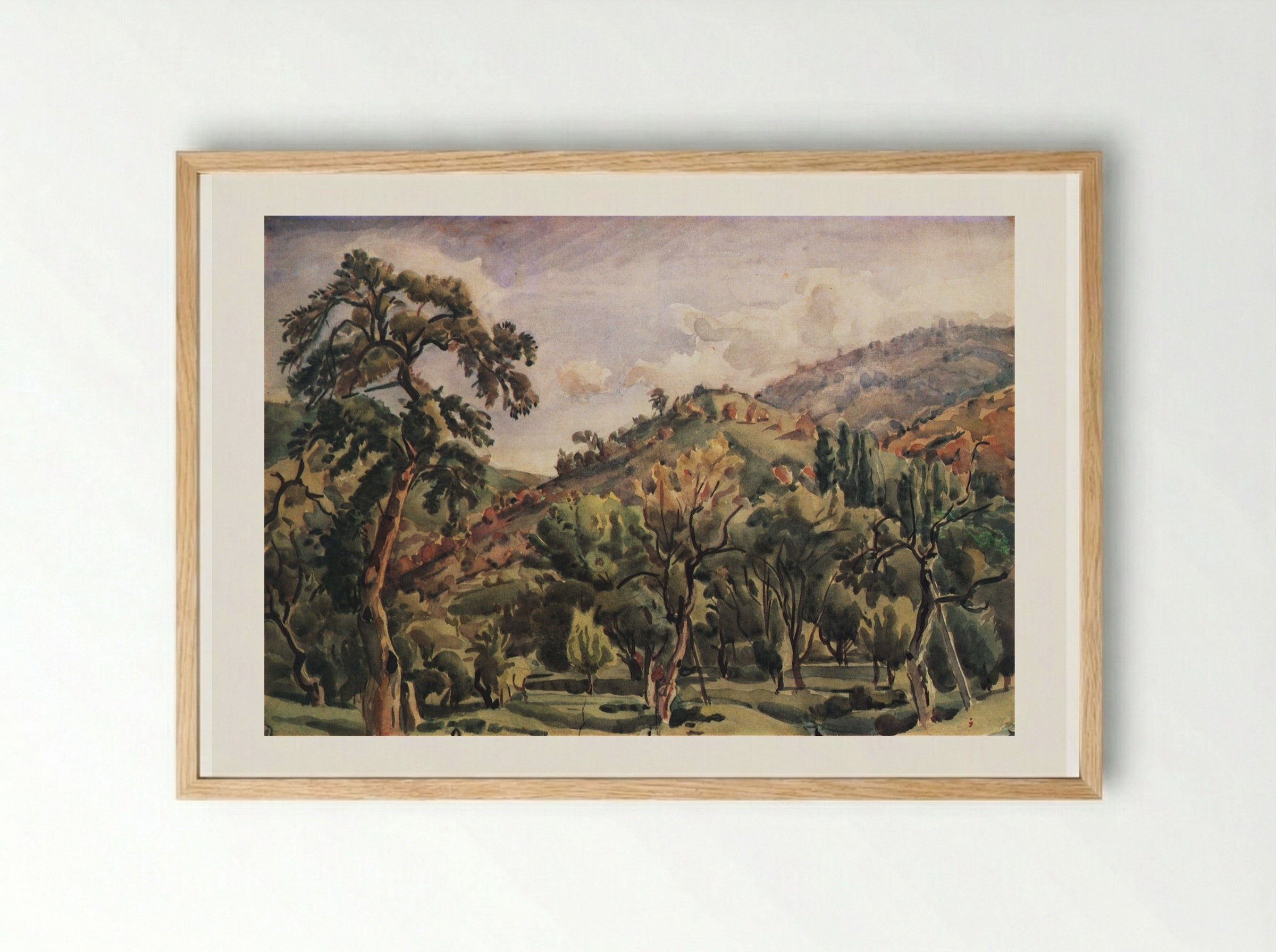 Untitled (Trees in a Hilly Region) - Konstantin Bogaevsky - Framed Print Wood