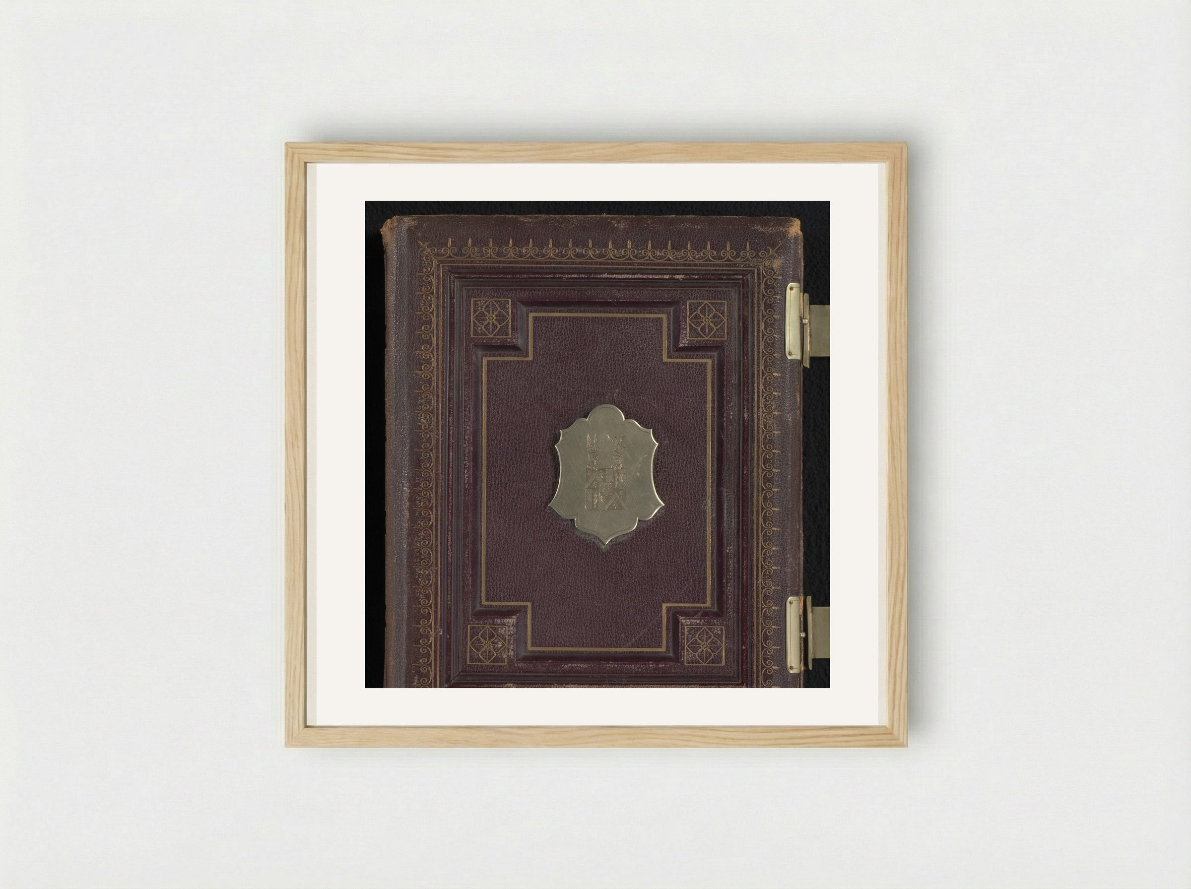 Untitled (Victorian Leather Photo Album Cover) - Fine Art Print - Framed Print Wood