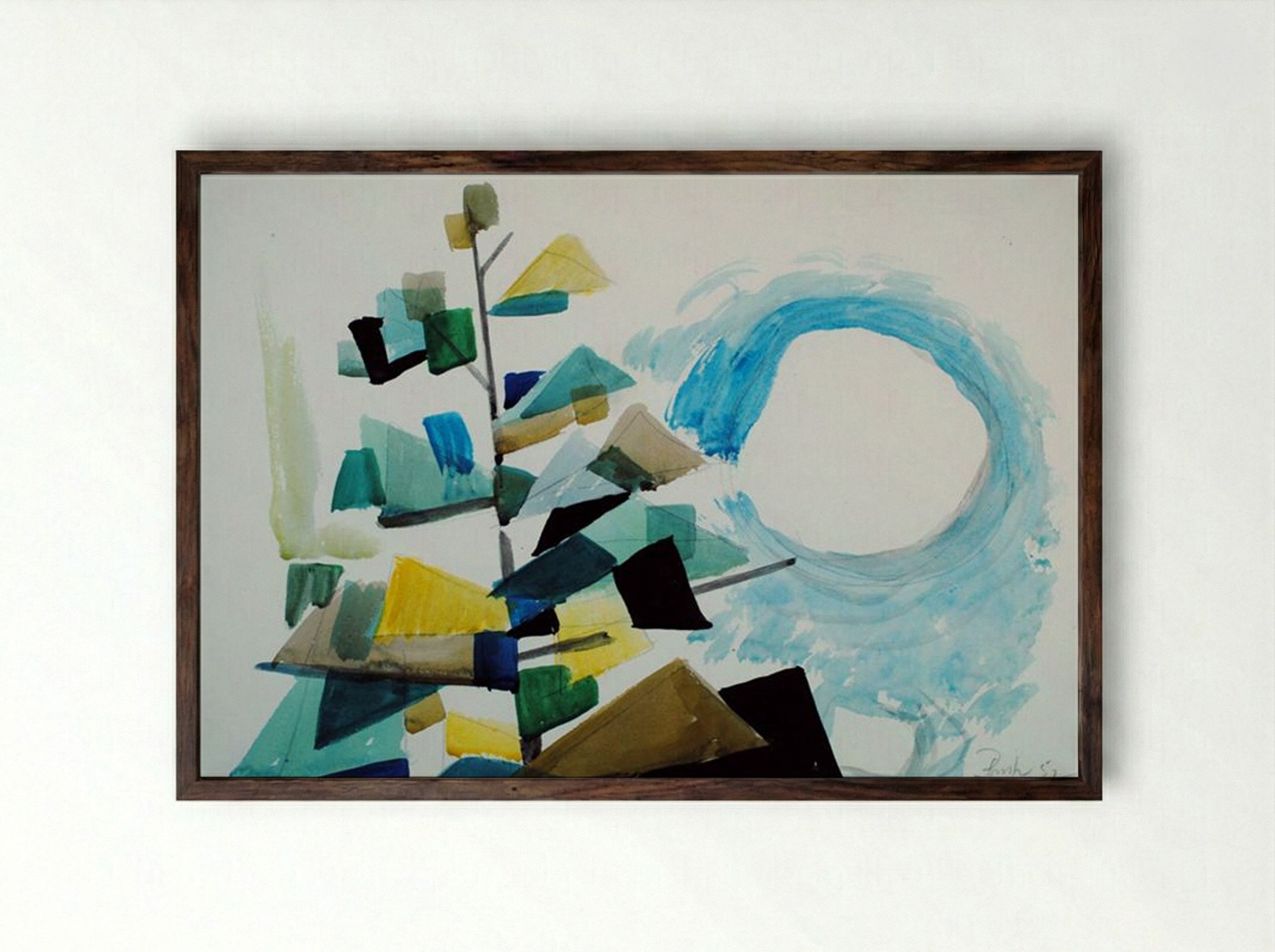 Untitled (WC127) - Jack Bush - Framed Print Dark Wood