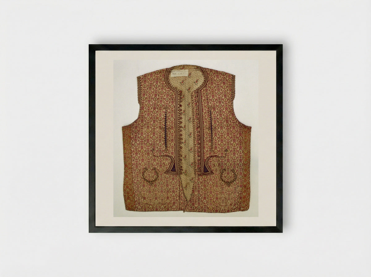 Untitled (Waistcoat, Textile Design) - Unknown Artist - Framed Print Black