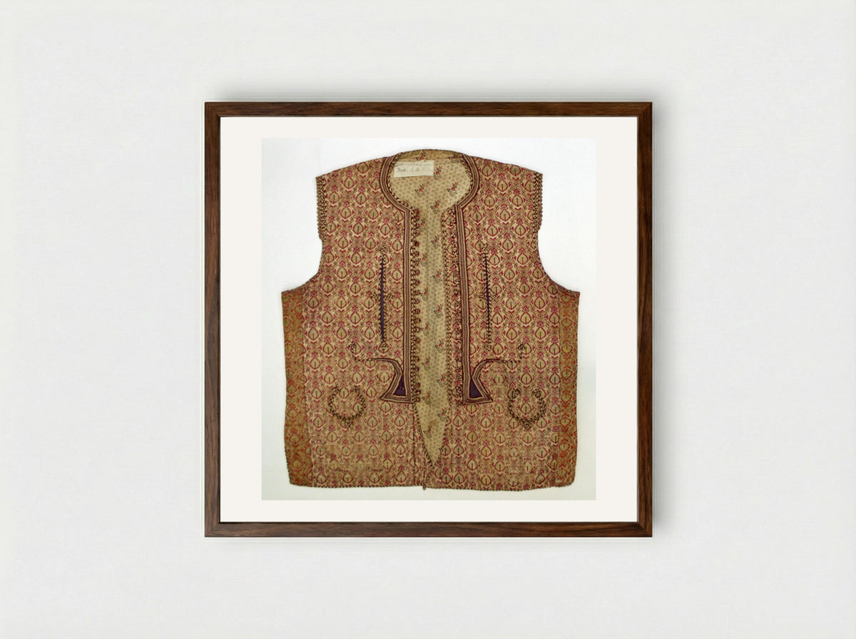 Untitled (Waistcoat, Textile Design) - Unknown Artist - Framed Print Dark Wood