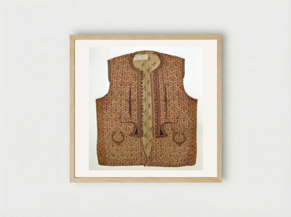 Untitled (Waistcoat, Textile Design) - Unknown Artist - Framed Print Wood