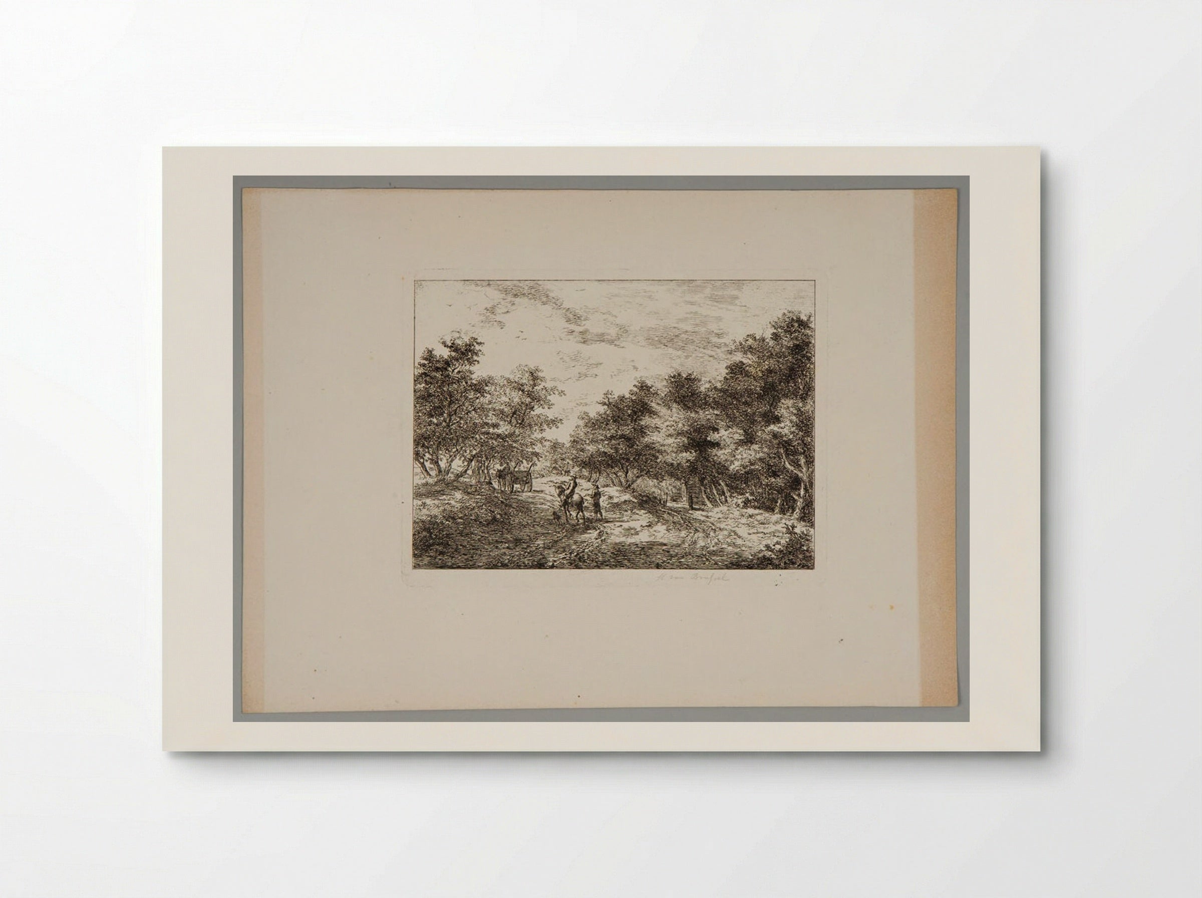 Untitled (Wooded Path with Figures) - Hermanus van Brussel - Poster