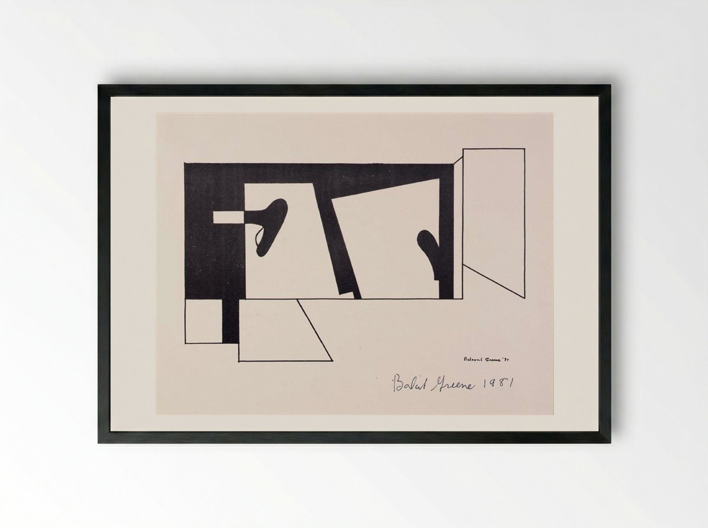 Untitled (from the American Abstract Artists portfolio) - Balcomb Greene - Framed Print Black