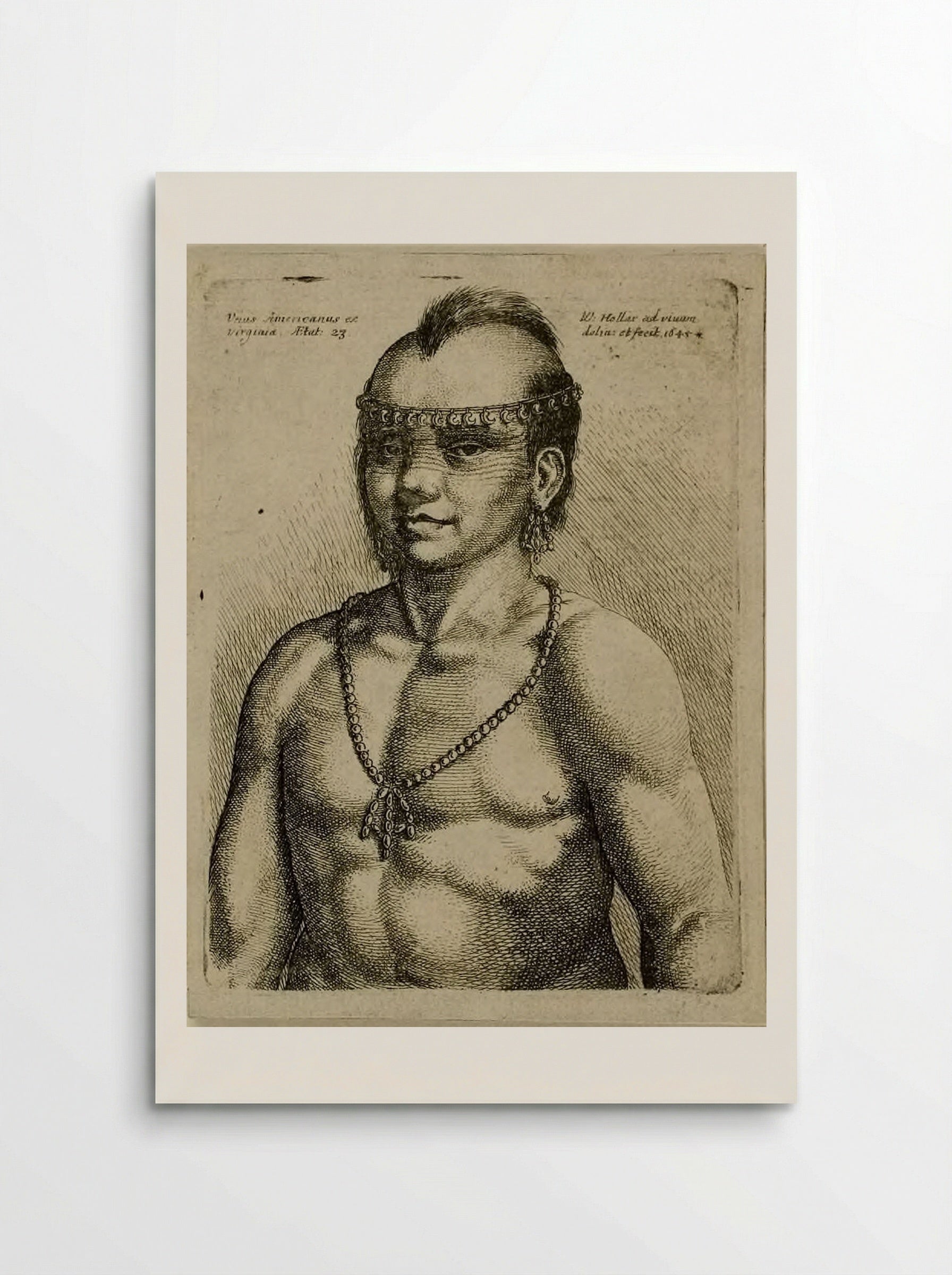 Unus Americanus ex Virginia - Wenceslaus Hollar - Poster