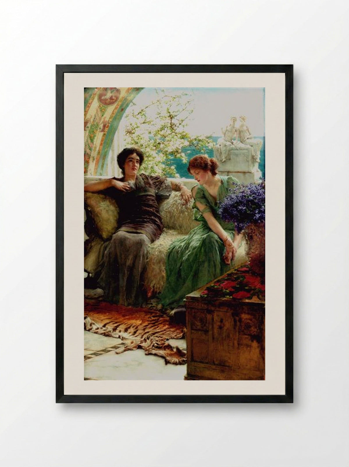 Unwelcome Confidences - Sir Lawrence Alma-Tadema - Framed Print Black