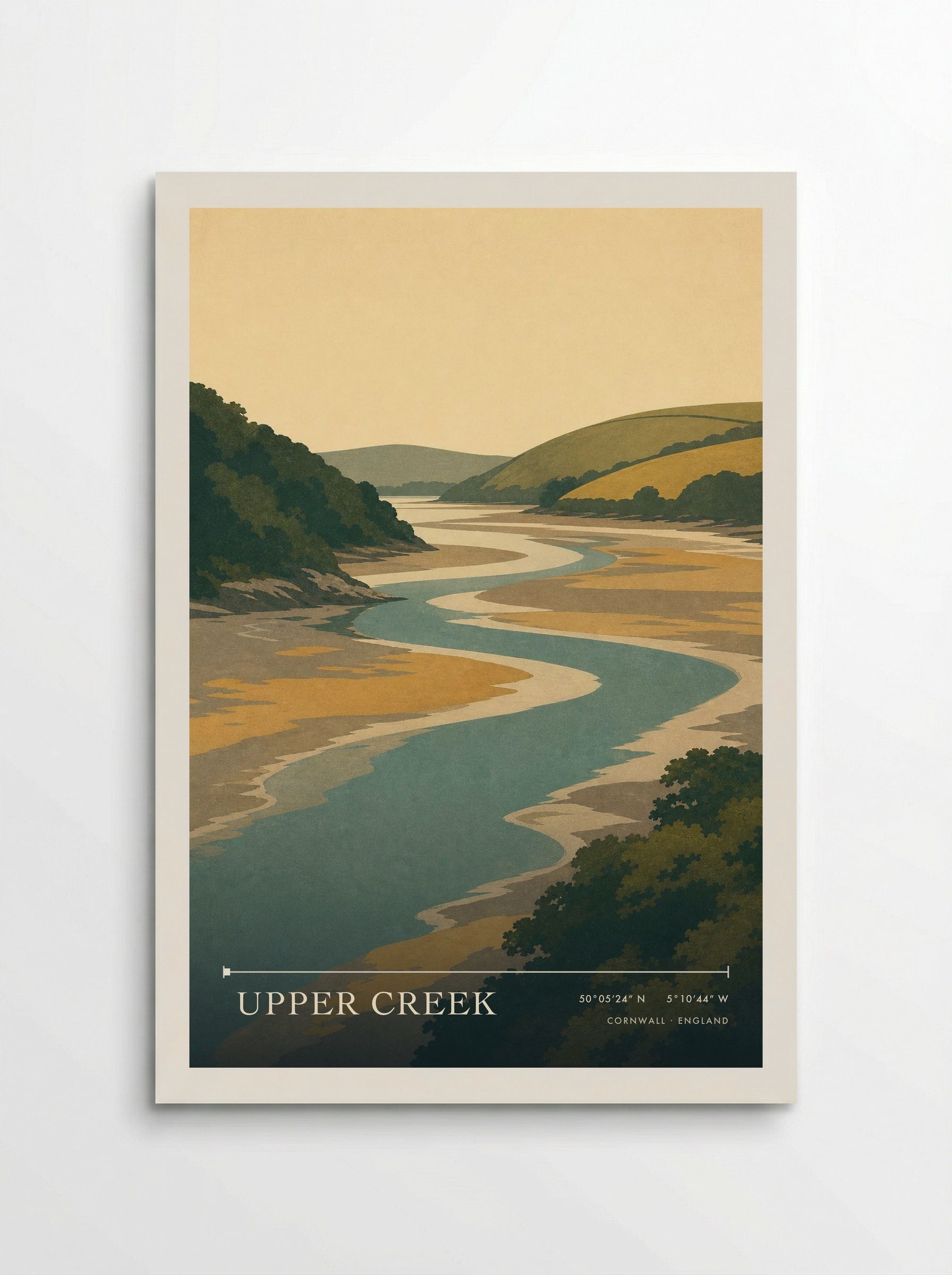 Upper Creek Cornwall England Travel Poster - Poster