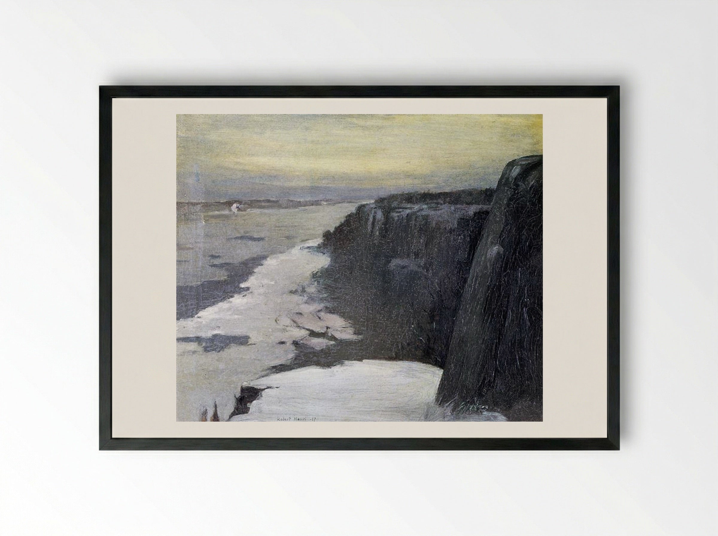 Upper Hudson - Robert Henri - Framed Print Black