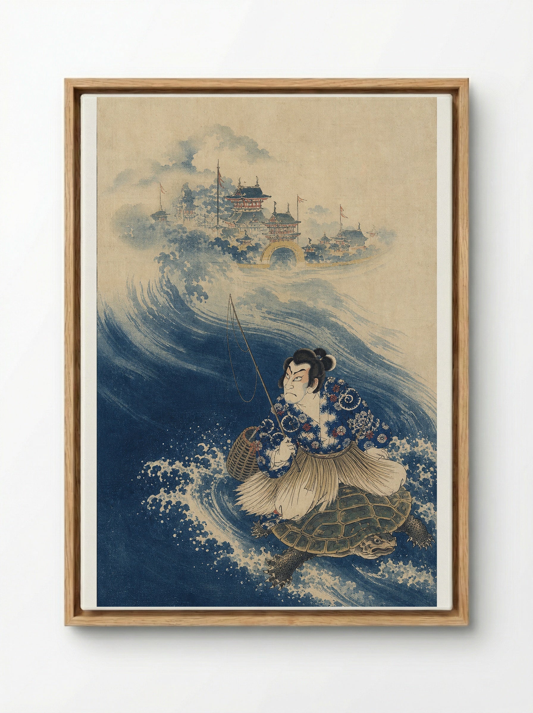 Urashima Taro Beneath the Sea - Framed Canvas Wood