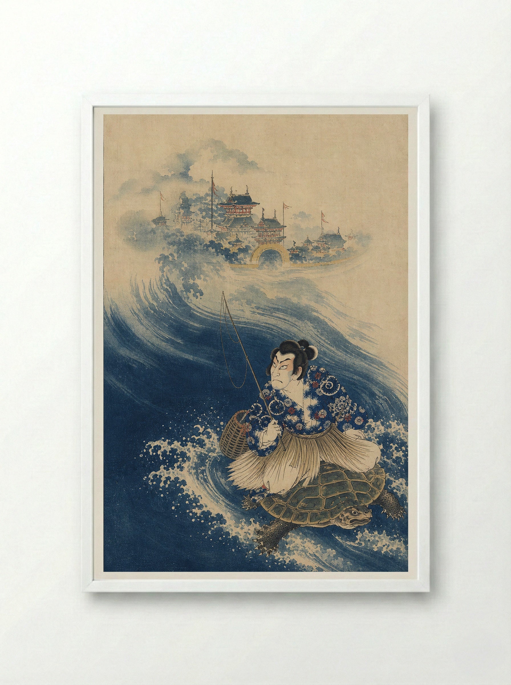 Urashima Taro Beneath the Sea - Framed Print White