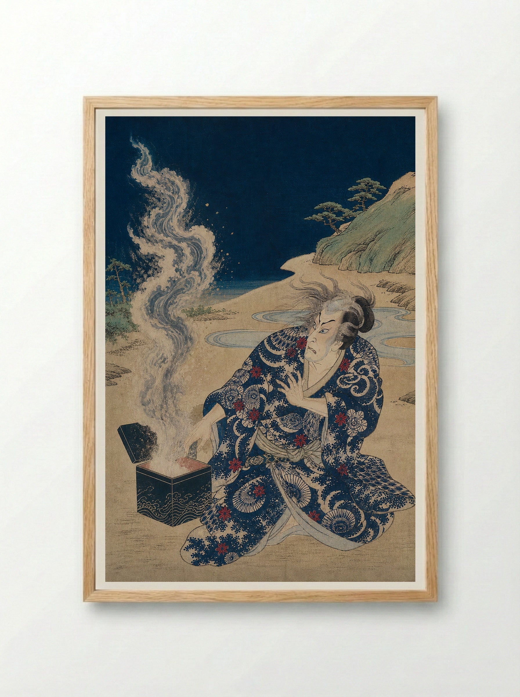 Urashima Taro Opens the Tamatebako - Framed Print Wood