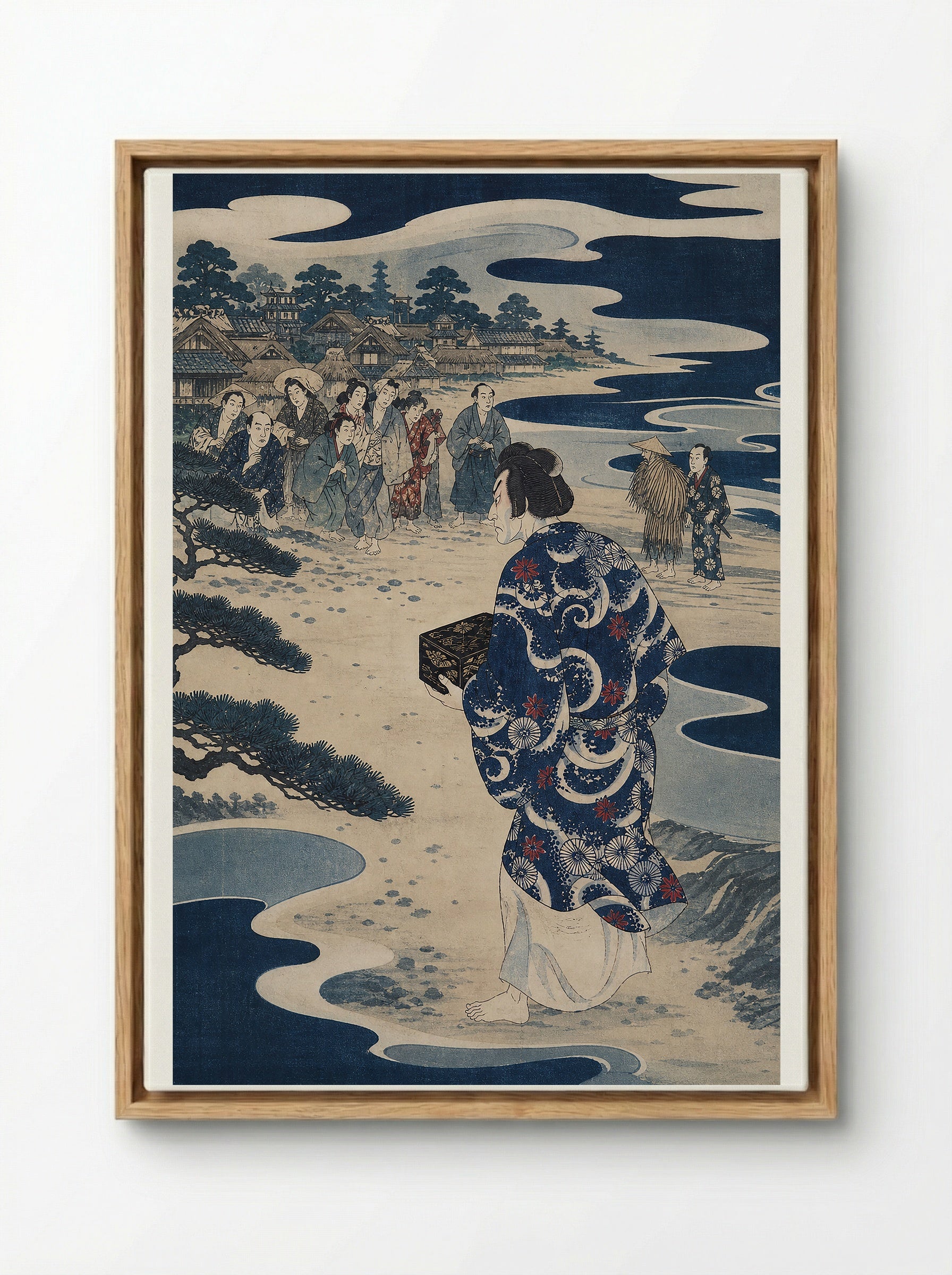 Urashima Taro Returns to an Unfamiliar Shore - Framed Canvas Wood