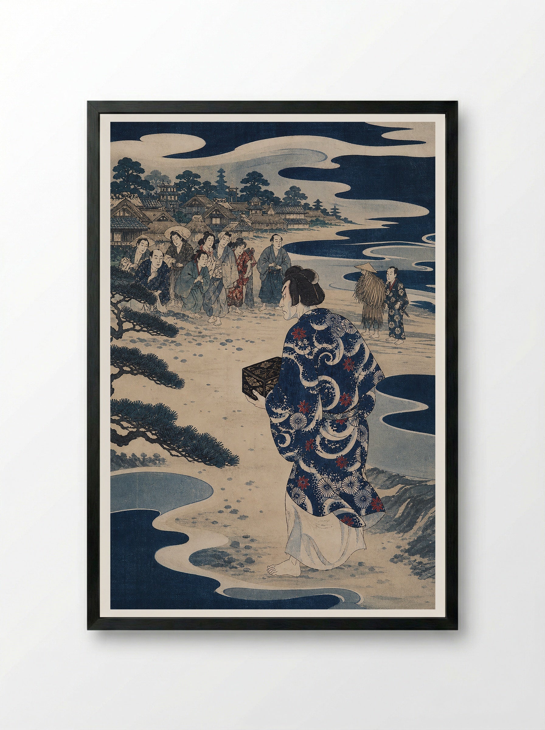 Urashima Taro Returns to an Unfamiliar Shore - Framed Print Black
