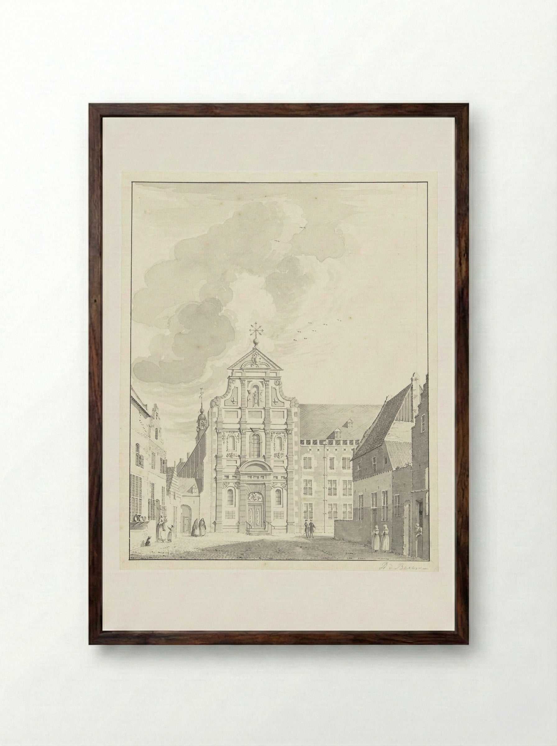 Ursuline Klooster te Roermond - Jan de Beijer - Framed Print Dark Wood